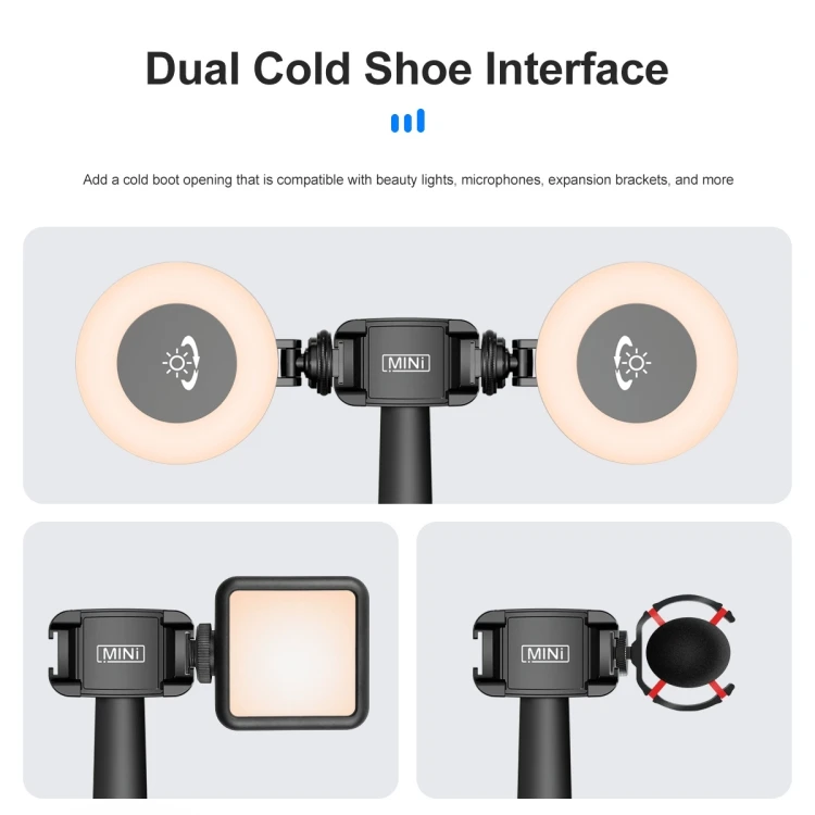 New Intelligent AI Face Recognition Rotating 360 Phone Stand AI tracker Cell Phone Holder with Cold Shoe Interface