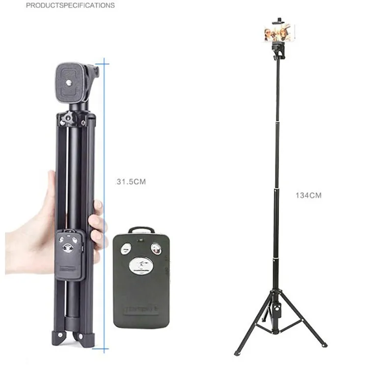 Yunteng 1688 Selfie Stick Versatile Bluetooth Remote Shutter