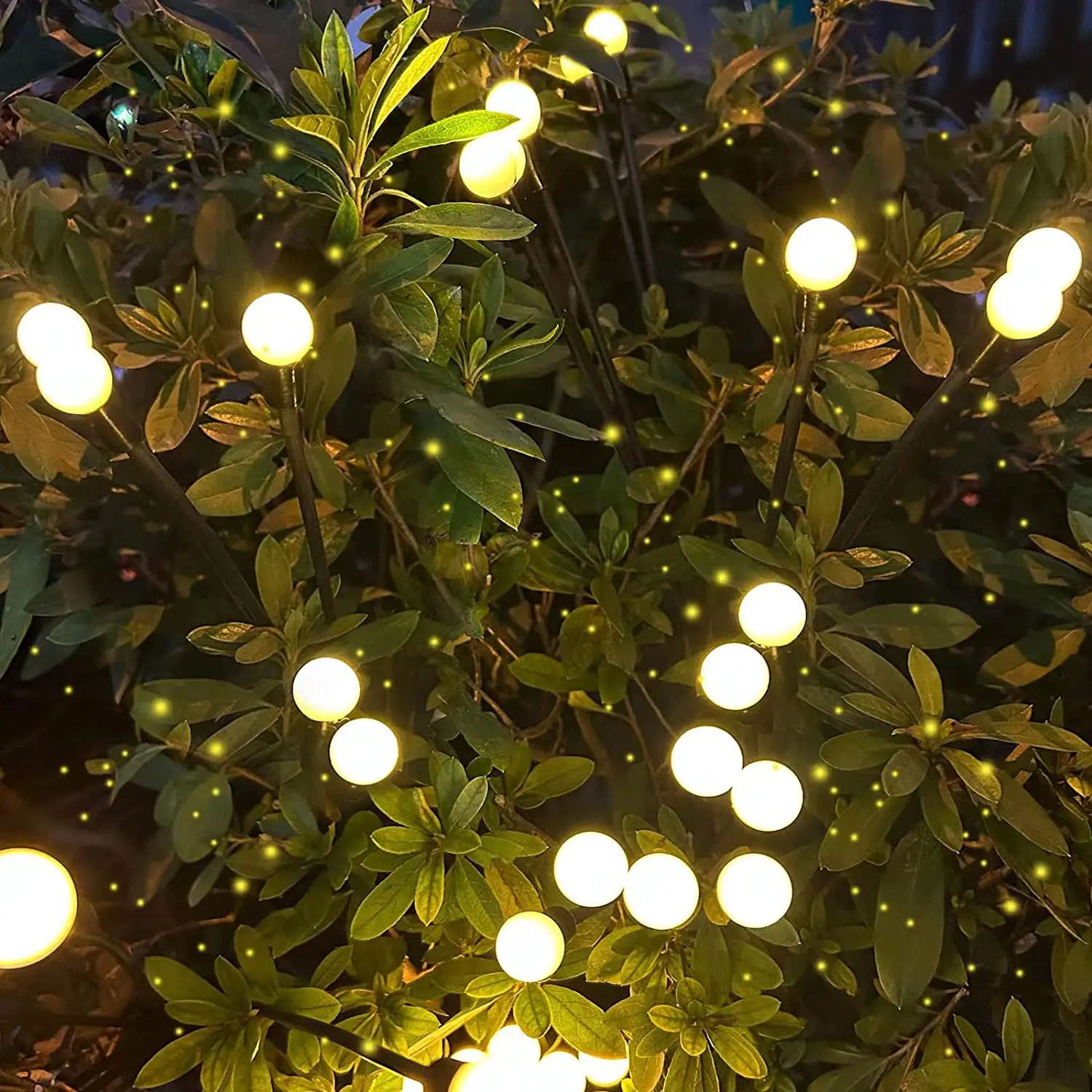 Solar Powered Garden Lights Star Burst Swaying Warm Light Firefly