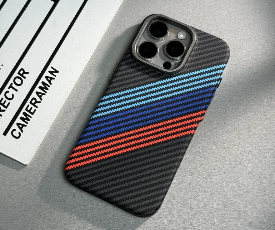 iPhone15ProMax新款现货到货手机壳磁性硬壳碳纤维颗粒防摔保护套