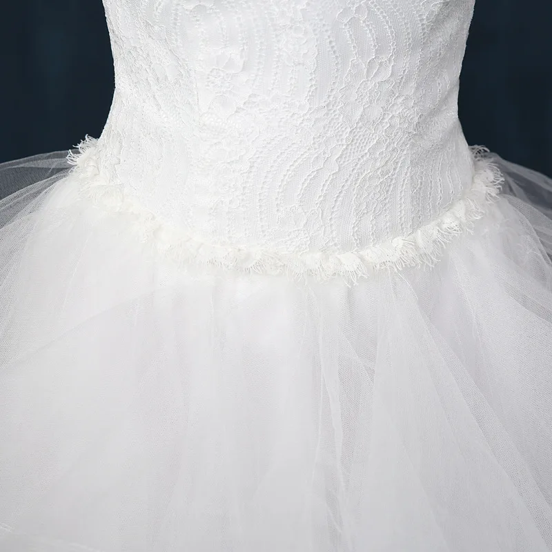 Cheap   2025 Spring New Front Short Back Long Small Tail Bridal  Puff Skirt Wedding Dress