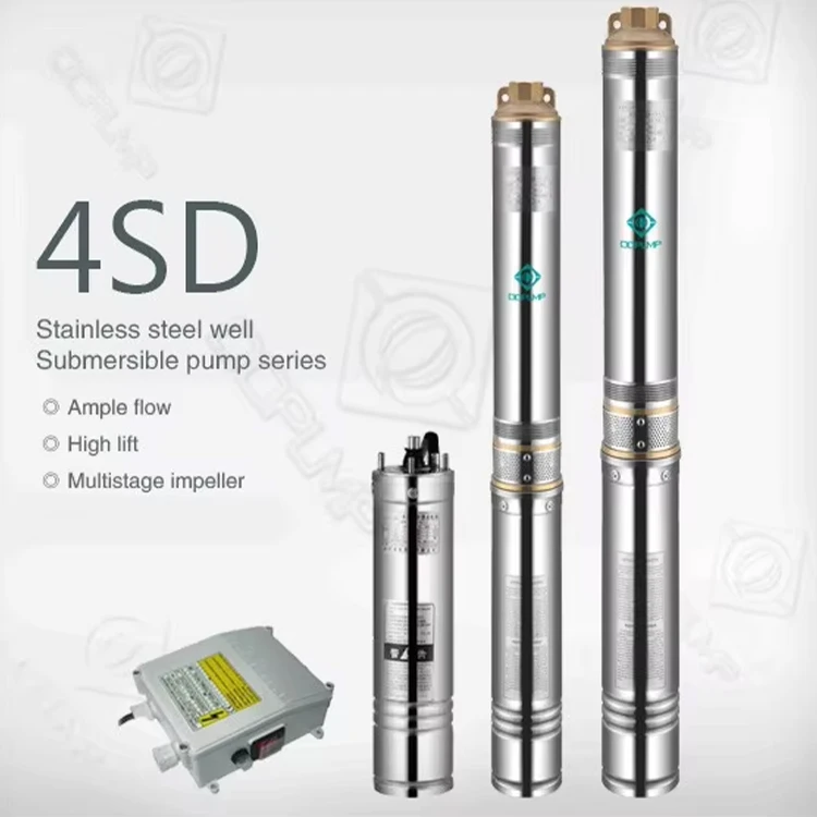 QQPUMP Bomba Sumergible 4" 1Hp 4 Hp 380V Ac Electric Centrifugal Submersible Borehole Deep Well Water Pump Pumps for Irrigation