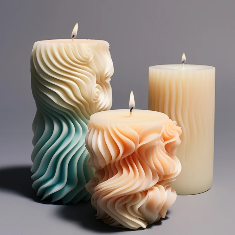 Dumo Custom Geometrically Threaded Cylinder Silicone Molds For Candle