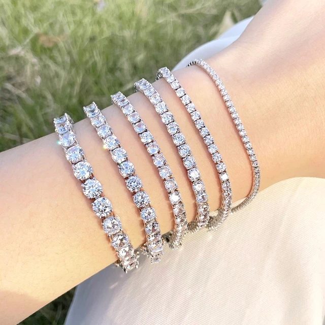 Wholesale Fashion stainless steel Jewelry adjustable  tennis bracelet gemstone Wristband trending bracelets 2024