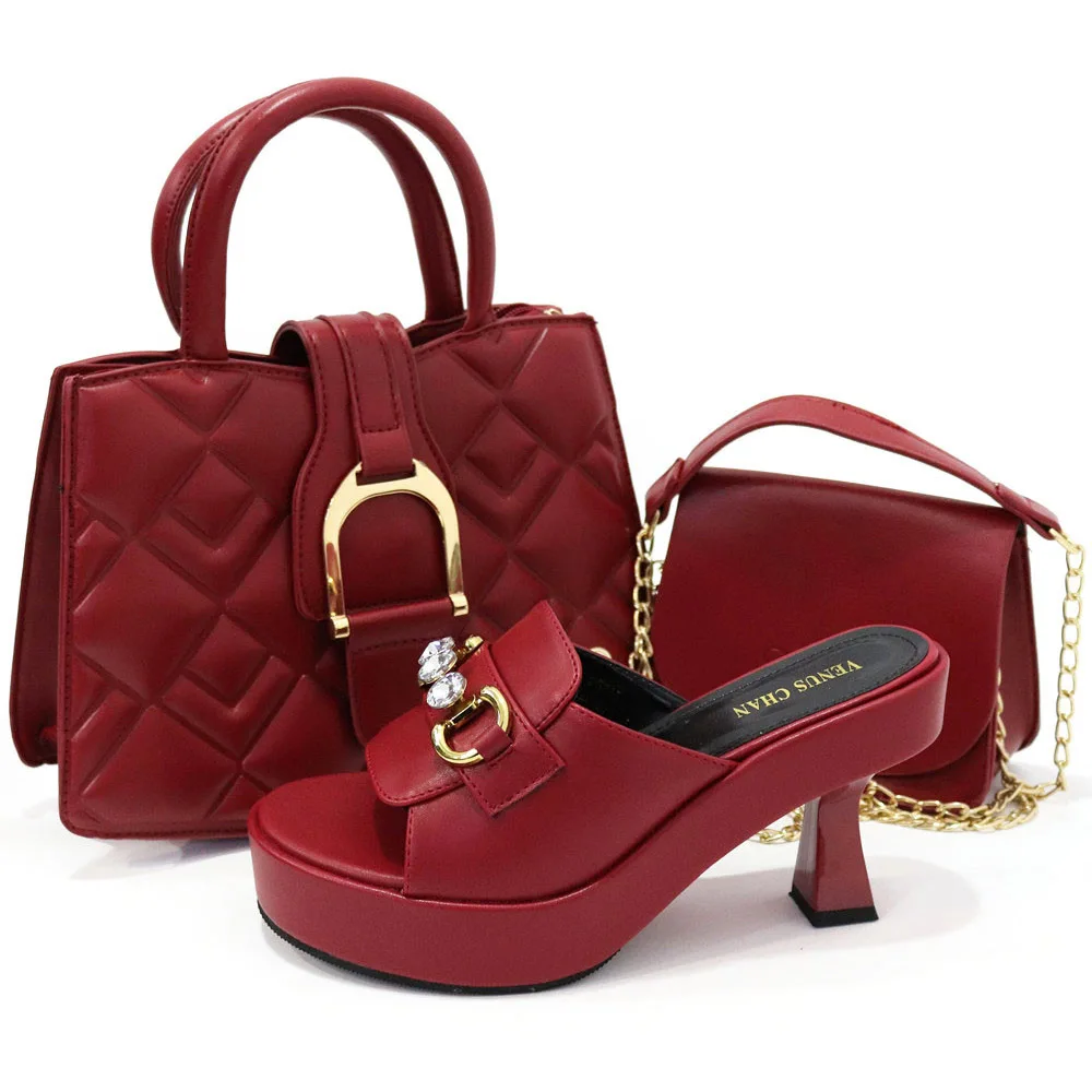 Woman shoes new arrivals 2024 luxury purse and shoe matching sets high heels shoes bag set for party