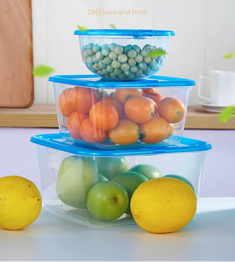 Kitchen Plastic Airtight Food Storage Container Set For Meal And Snack