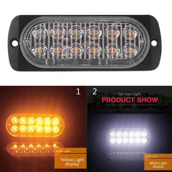 Lampeggiante LED Rotondo 12V 24V, Luce Strobo Per Veicoli, Universale, Bianco