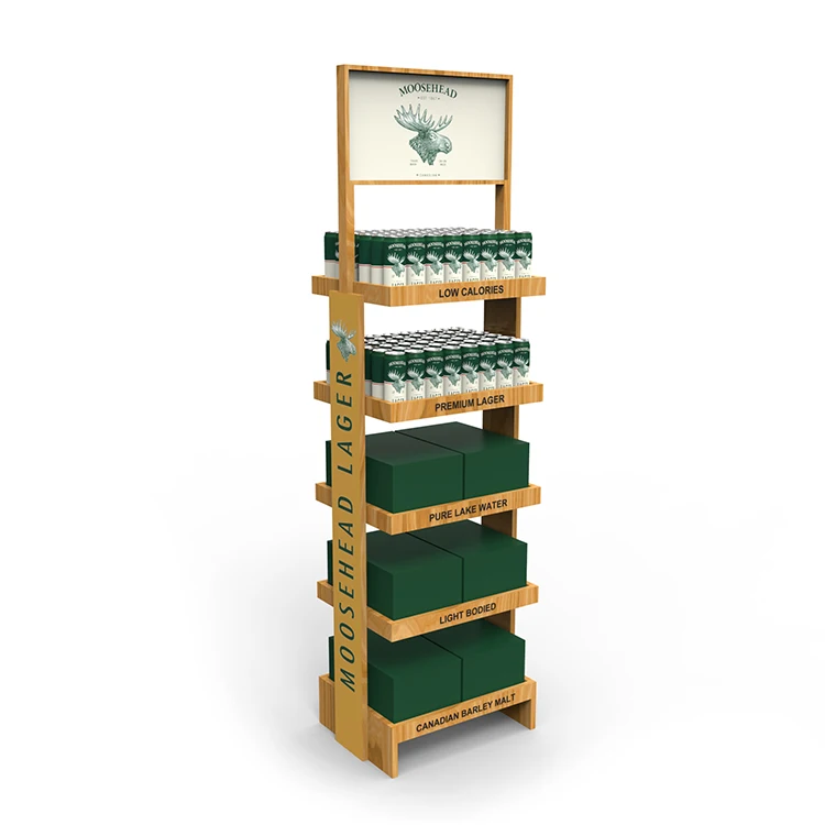 Supermarket Wood Display Rack For Facial Cleanser Skin Care Product