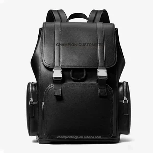 Custom Logo Fashion Vegan Leather Mens Laptop Business Backpack With Lock Waterproof Bagpack Bag for Men