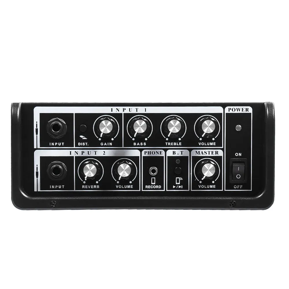 15W 충전식 버스킹 앰프, 리튬 배터리 무선 연결 및 리버브 기능 포함, 마이크 입력 지원 일렉트릭 기타 콤보, 6.35mm