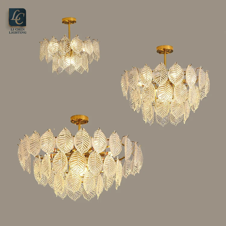 P0009 Contemporary Style Residential Decoration Brass Color Glass LED Ceiling Pendant Light