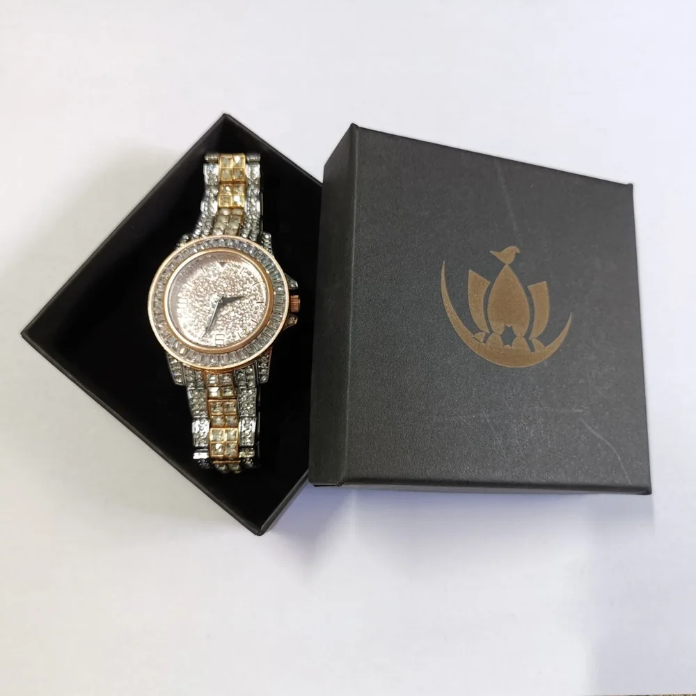 Iced Out Watch Bling Bling Quartz Gold Hip Hop Wristwatch