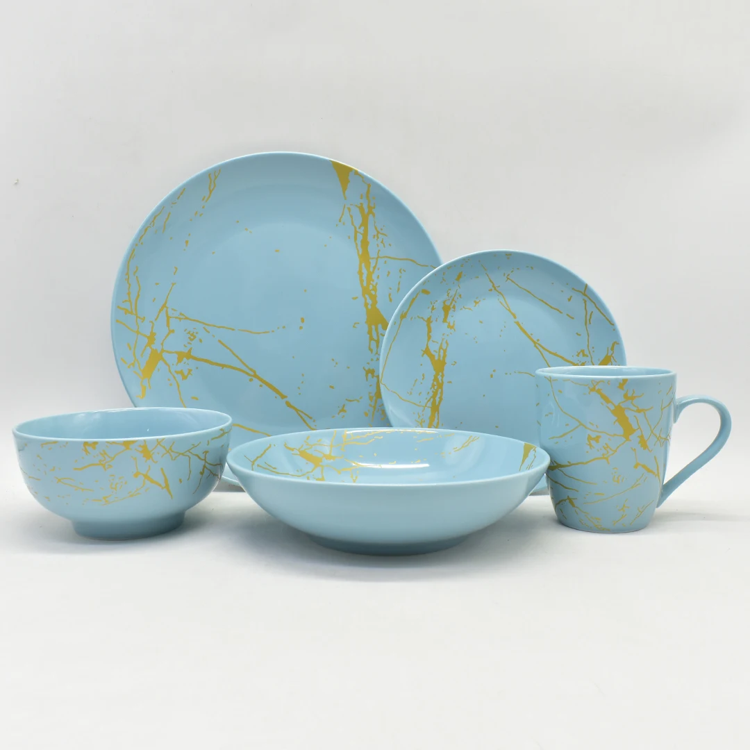 China Tableware Supplier Custom logo Oem Odm 30 Pieces Pcs Blue