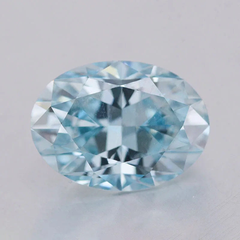 Synthetic Blue Color Lab Created Loose Diamond Wholesale Oval Cut 2.66 ...