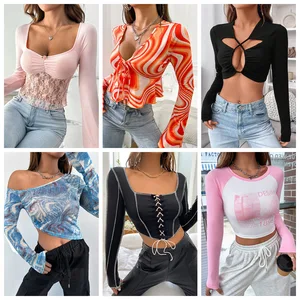 New Stock Clothes Women Short Top T-shirt Low Price Bulk Clothing Casual Dress Clothes Used Clothes Women Dress