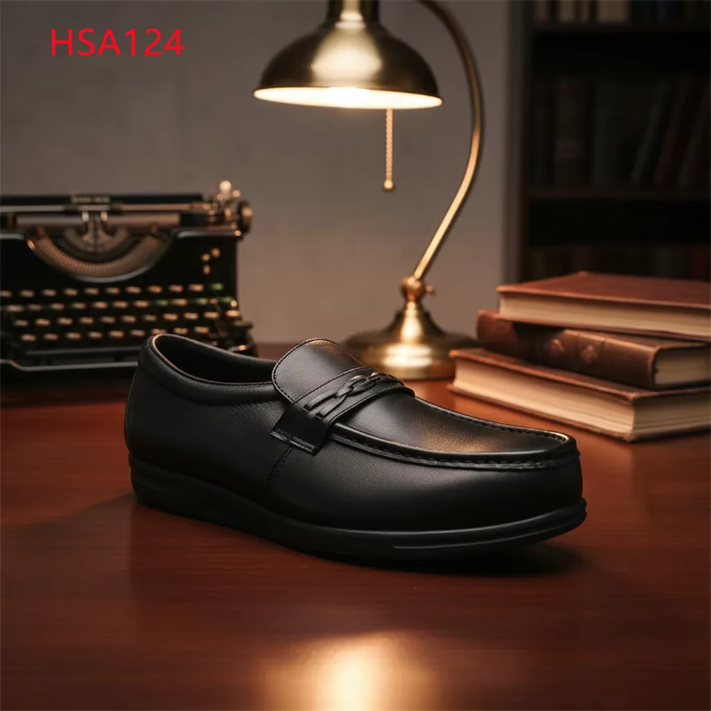 HY,Factory Tour High-end Full Grain Leather Black Manager Combat Boots Easy On/off Anti-acid Sole Tactical Boots for Sale HSA124