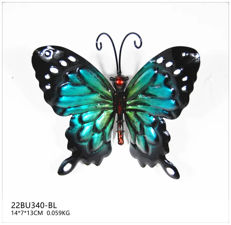 Handcrafted Wall  Metal Crafts Butterfly Shape Wall Handing Art green