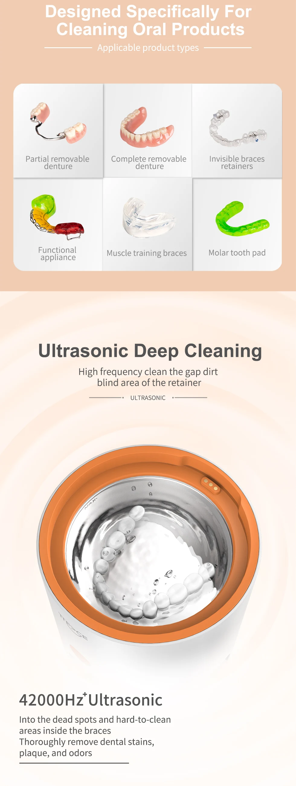 Portable Ultrasonic Cleaning Machine High Frequency Vibration Wash