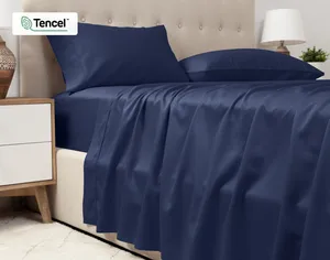 Top-ranking Products OEKO-TEX Natural Fabric 100% Organic Tencel Bed Sheet Set 300TC Eucalyptus Lyocell Fiber Bedding Set