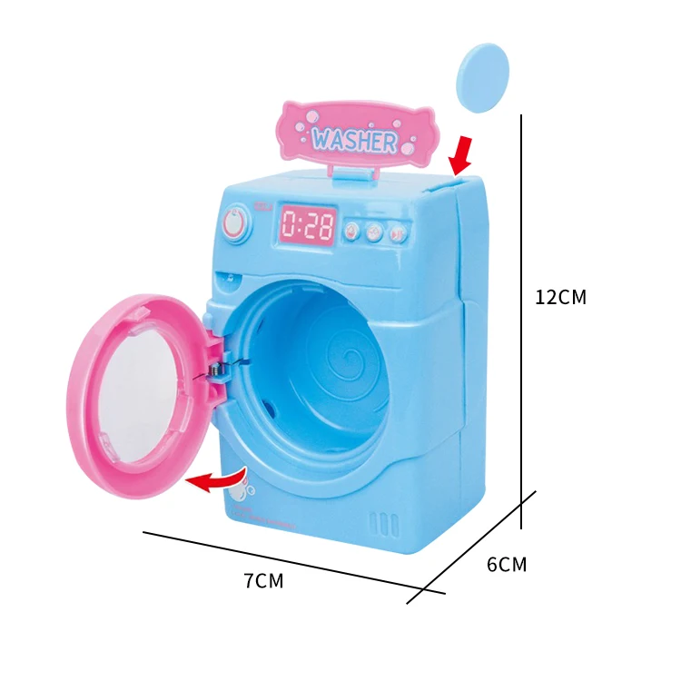 New Design Children's Simulation Home Appliance Toys Coinoperated Cylinder Mini Washing Machine
