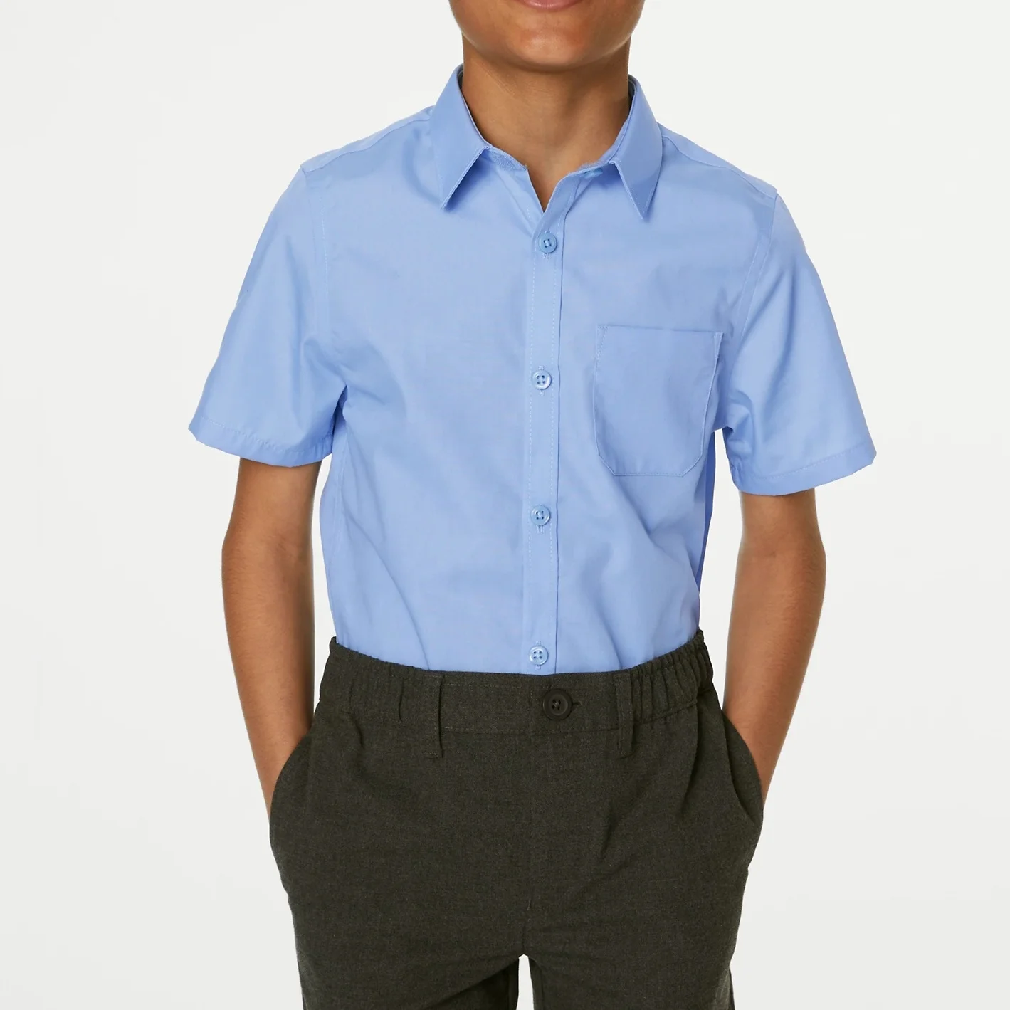 Wholesale Summer Short Sleeve Shirt Unisex Kids School Uniform Buy