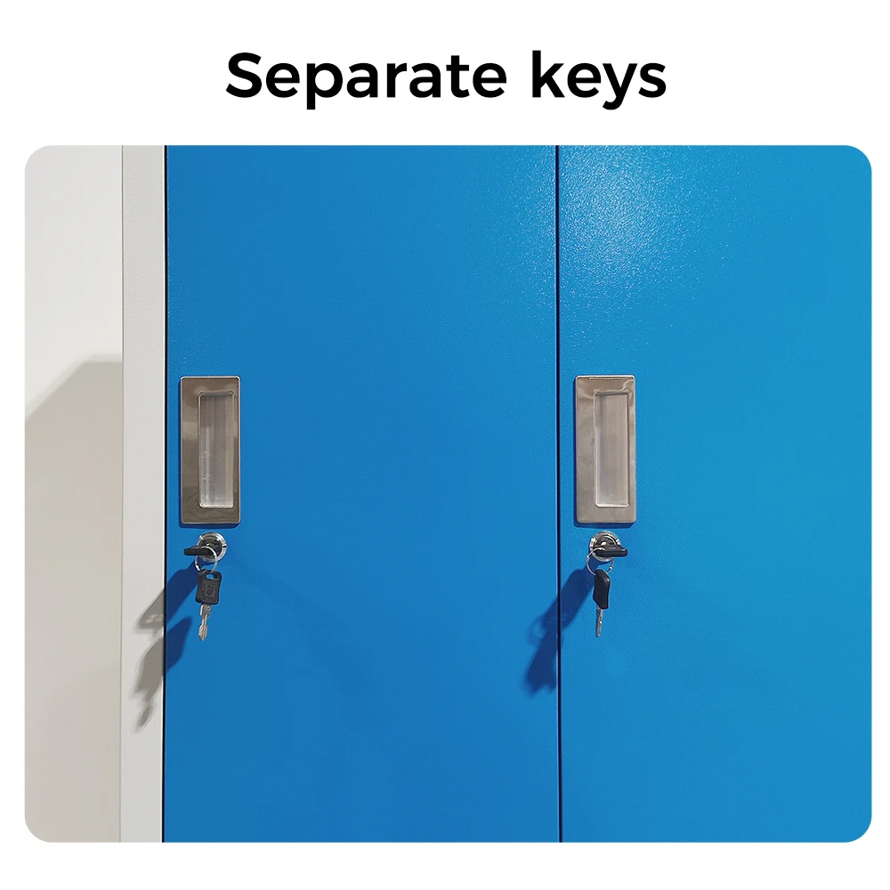 Practical Stainless Steel Metal Wardrobe with Key Lock for Hospital Cabinets Storage Organization Clinics or Living Room