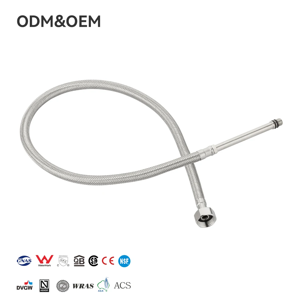 Stainless Steel Inlet Hose Extra Long Nipple EPDM Inner Tube  Fine Thread Plumbing Hose Stainless Sanitary Showers Bathroom Hose