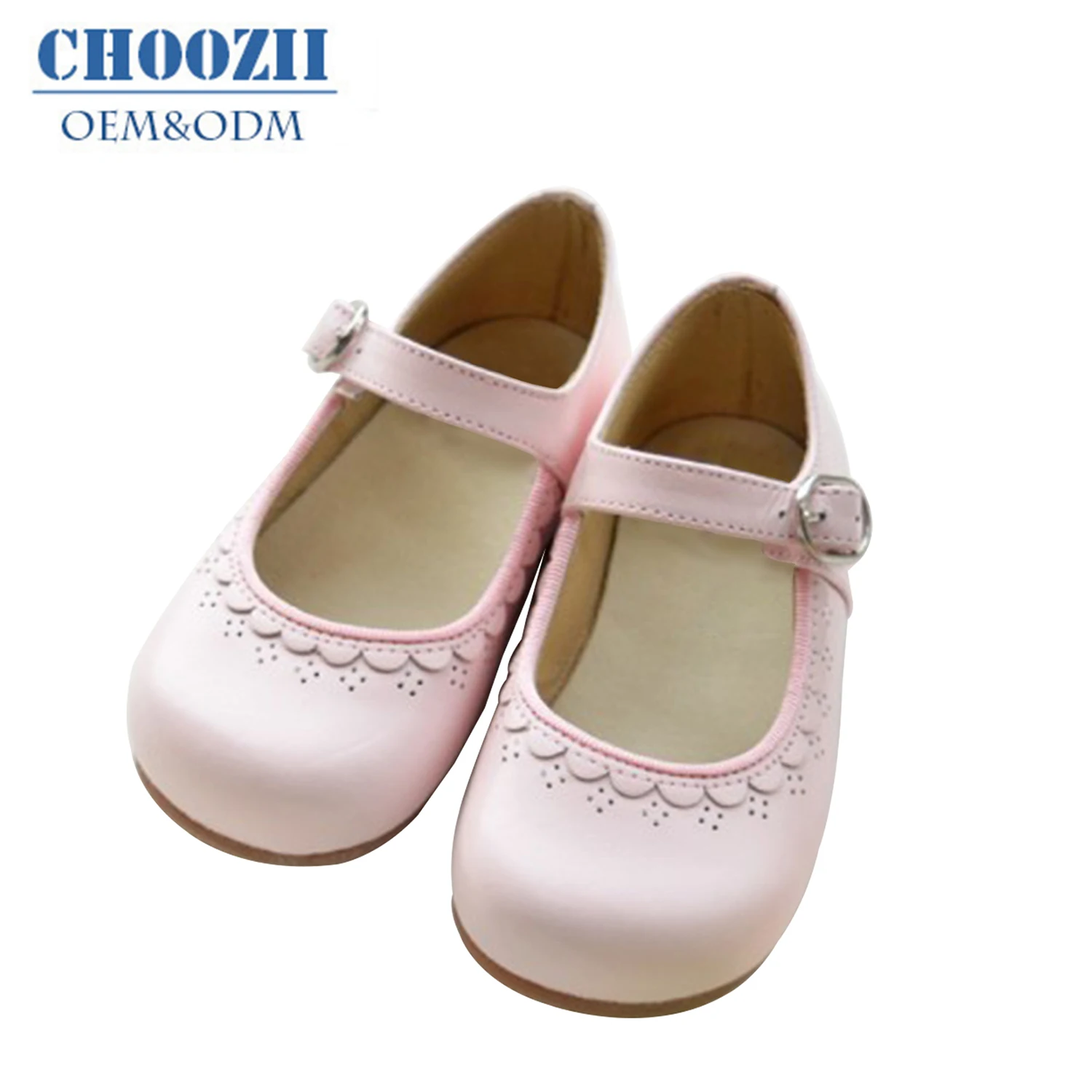 Zapatos De Vestir De Cuero Genuino Para Niñas Pequeñas,Calzado De Boda Con  Punta Redonda Perforada Y Hebilla Rosa - Buy Boda Vestido De Estilo Zapatos  De Niña,Venta Al Por Mayor Los Niños