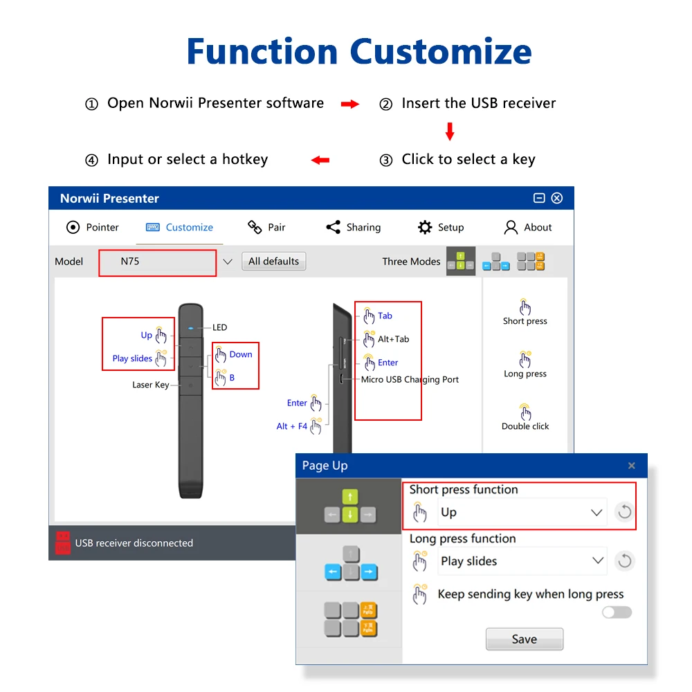 N75 Presentation Laser Pointer Powerpoint Remote Clicker Best Presentation Clicker Presentation Remote