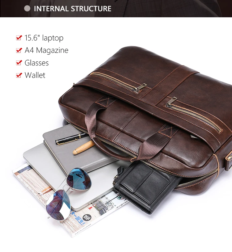 Marrant 5011 Genuine Leather Briefcase Business 15.6 Inch Laptop Bag