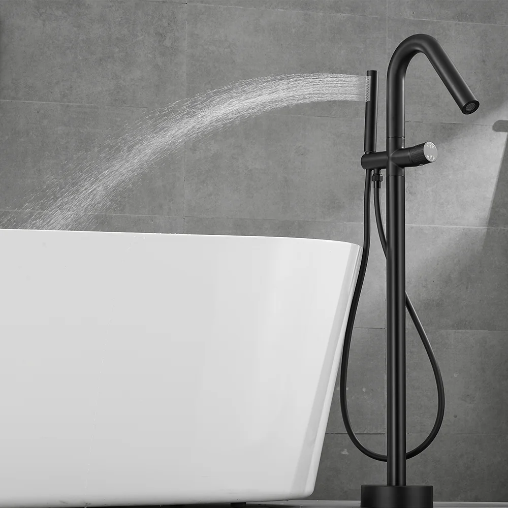 New Arrival Matte Black Floor Stand Faucet Floor Stand Bathtub Faucet