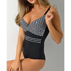 2026 Women's Underwire Striped One Piece Swimsuits Tummy Control Bathing Suits Push up Color Block Swimwear Custom Private Label