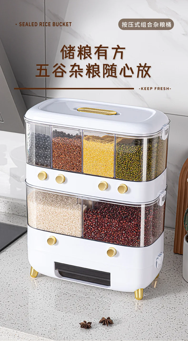 Kitchen Storage Container Box Dry Food Rice Dispenser Storage Box Container with Lid Plastic Box Multifunction CLASSIC 7-25days factory