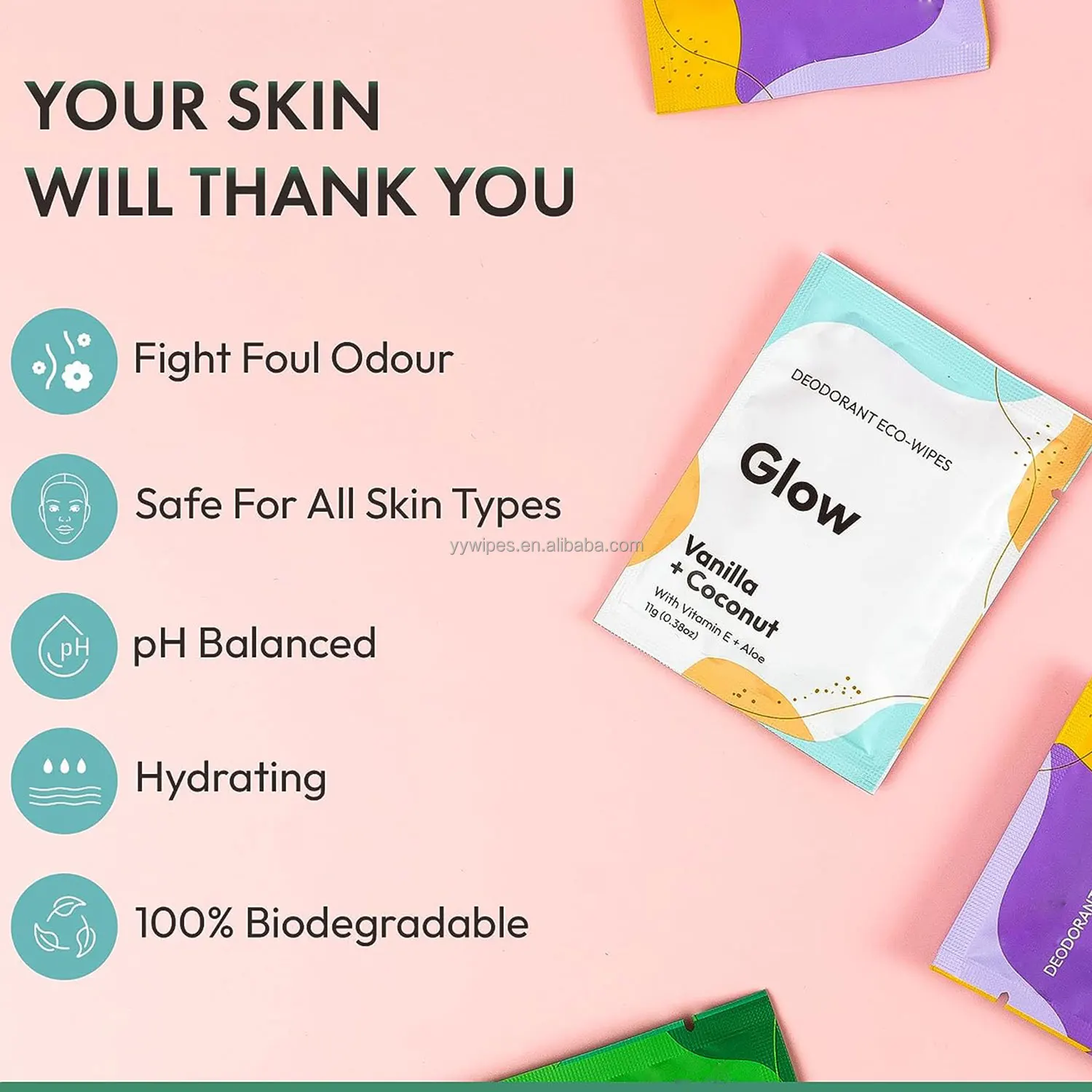 Custom Antiperspirant Deodorant Wipes Ecofriendly Biodegradable