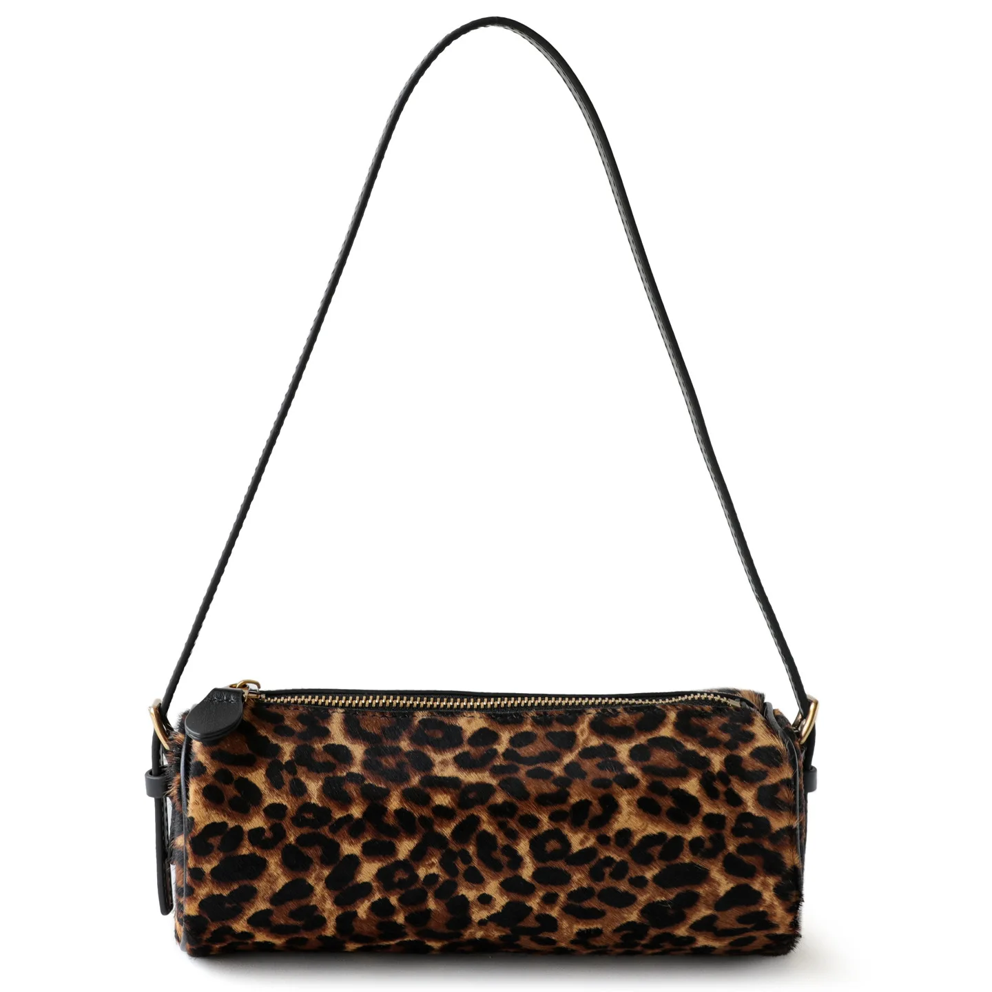 Real Horse Hair Genuine Leather Dual Zipper Underarm Bag Polyester Lining Leopard Print Small Crossbody Shoulder Bag for Women