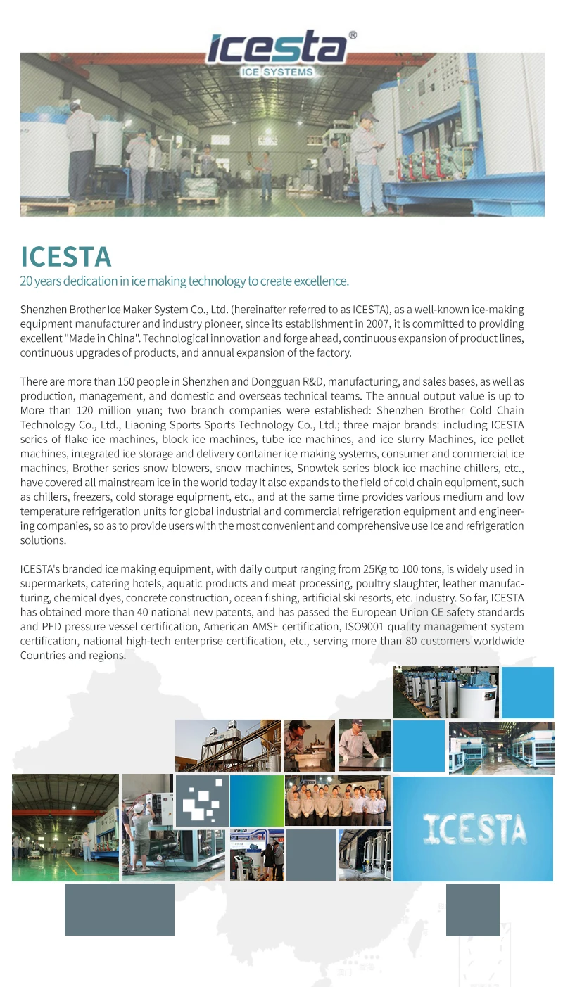ICESTA 500kg to 60t Seawater Flake Ice Maker for fishing