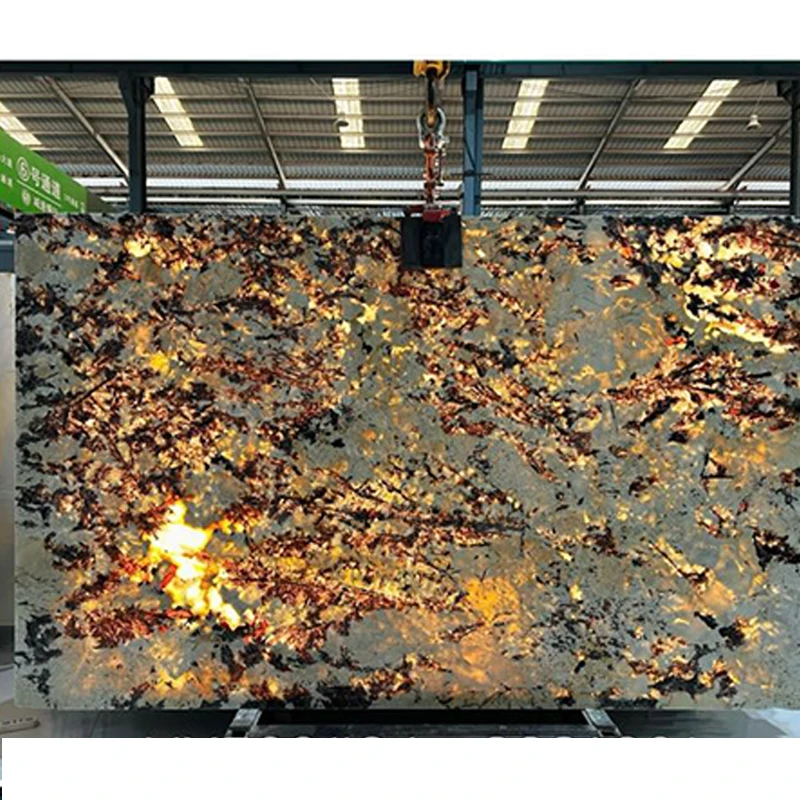 Prirodni luksuzni prozirni kvarcitski kamen za pozadinu Zidni pozadinski osvijetljenje Dizajn brazilski luksuzni kvarcitski ploča