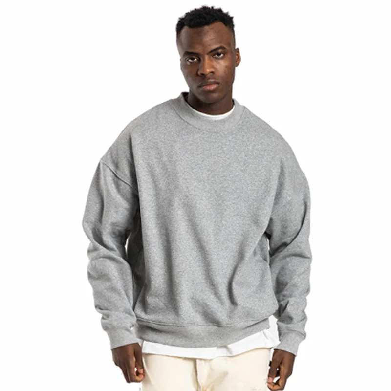 Mens High Quality Drop Shoulder Vintage Crewneck Sweatshirt Custom Brand  Unisex Oversized Heavyweight Sweatshirts