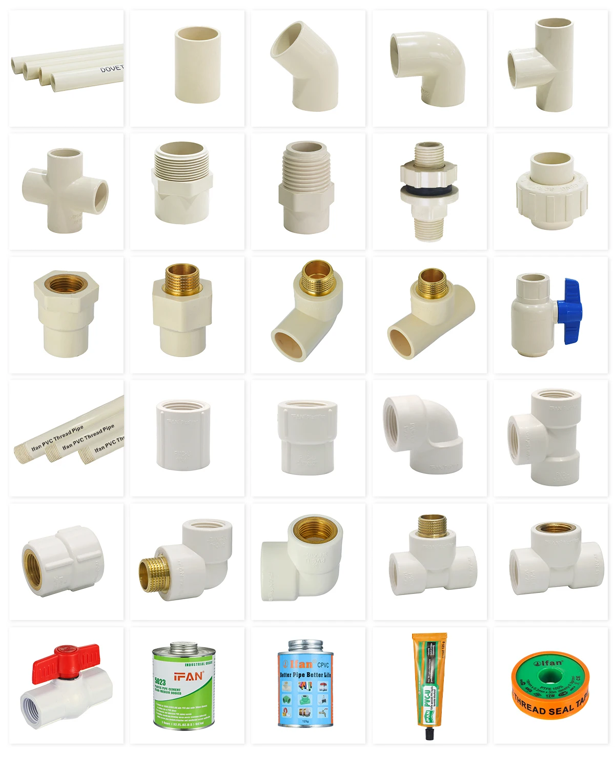 Ifan Customization Injection White Pvc Pipe Fitting Male Elbow Upvc ...