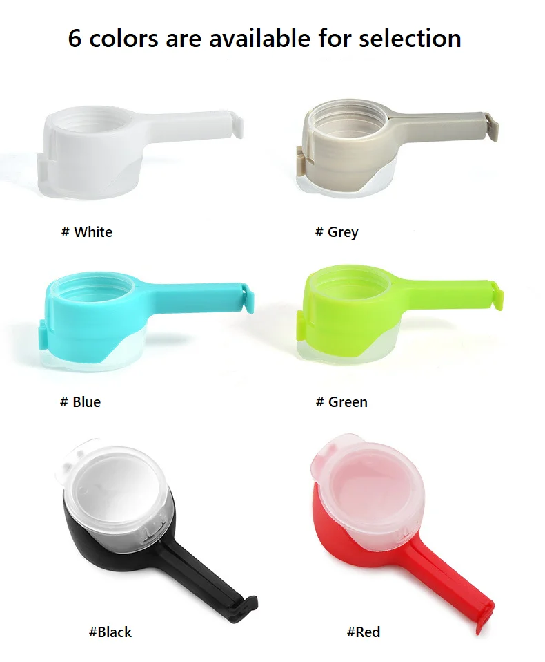 Adjustable Multi-Function Plastic Tea Moisture-Free Food Sealing Clip Leak-Proof Snack Bag Clip with Discharge Nozzle