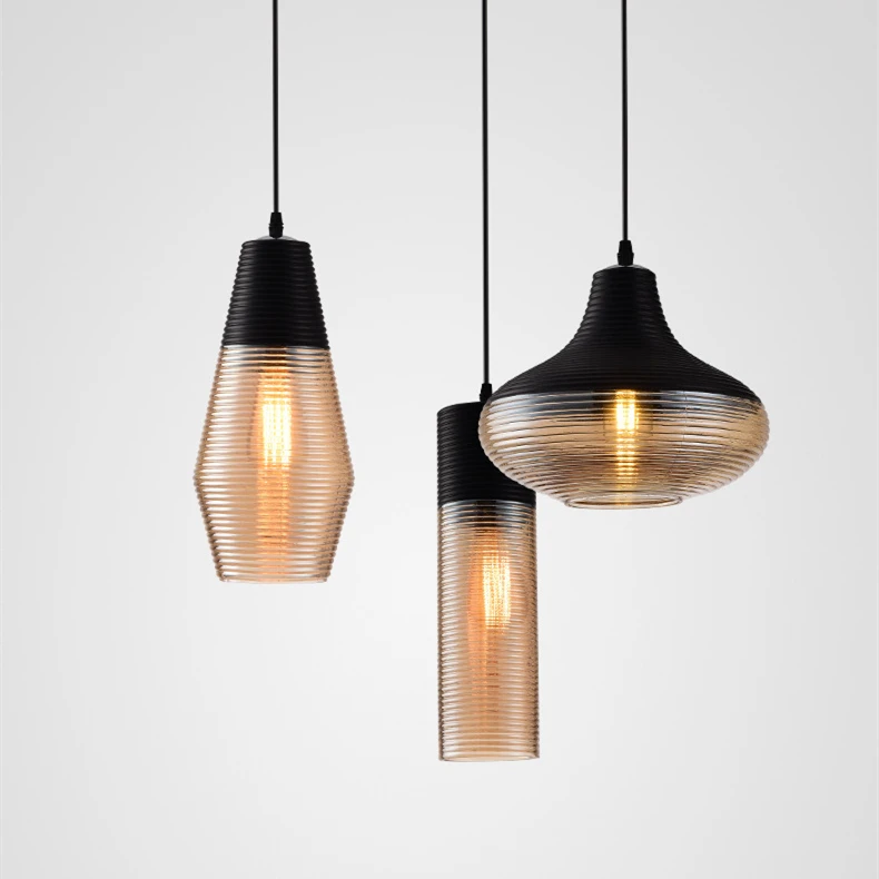 Modern Restaurant Table Ceiling Hanging Light Nordic Hand Blown Glass Pendant Lamp for Dining Table Bedside Hotel Saloon Cafe