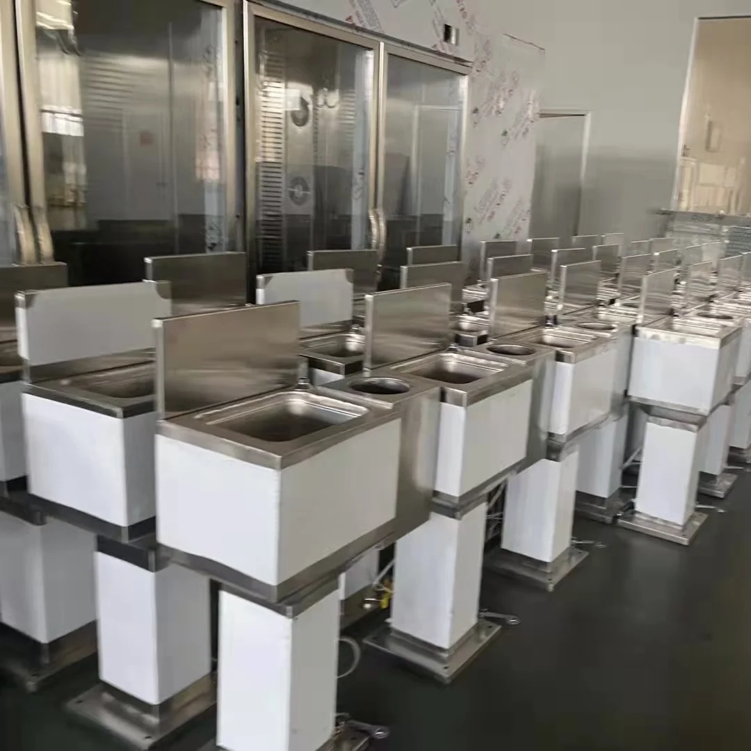 Stainless steel knife sterilizer with hot water for food processing plant