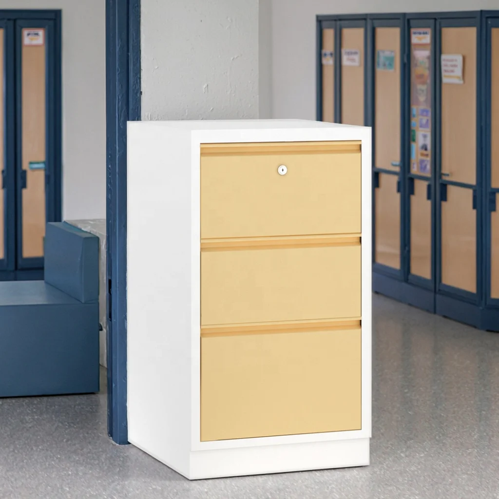 Stainless Steel Triple Drawer Cabinet 480mm Hospital Supplies Organization Smooth Rollers Label Holders Medical Equipment 4