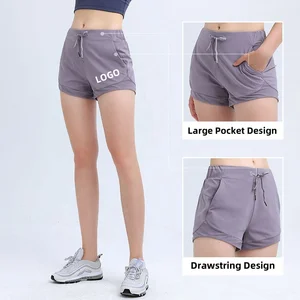 Wholesale Sustainable Sports Fitness Yoga Shorts Customized Women's Mesh Running Shorts Breathable Gym Sports Shorts for Women