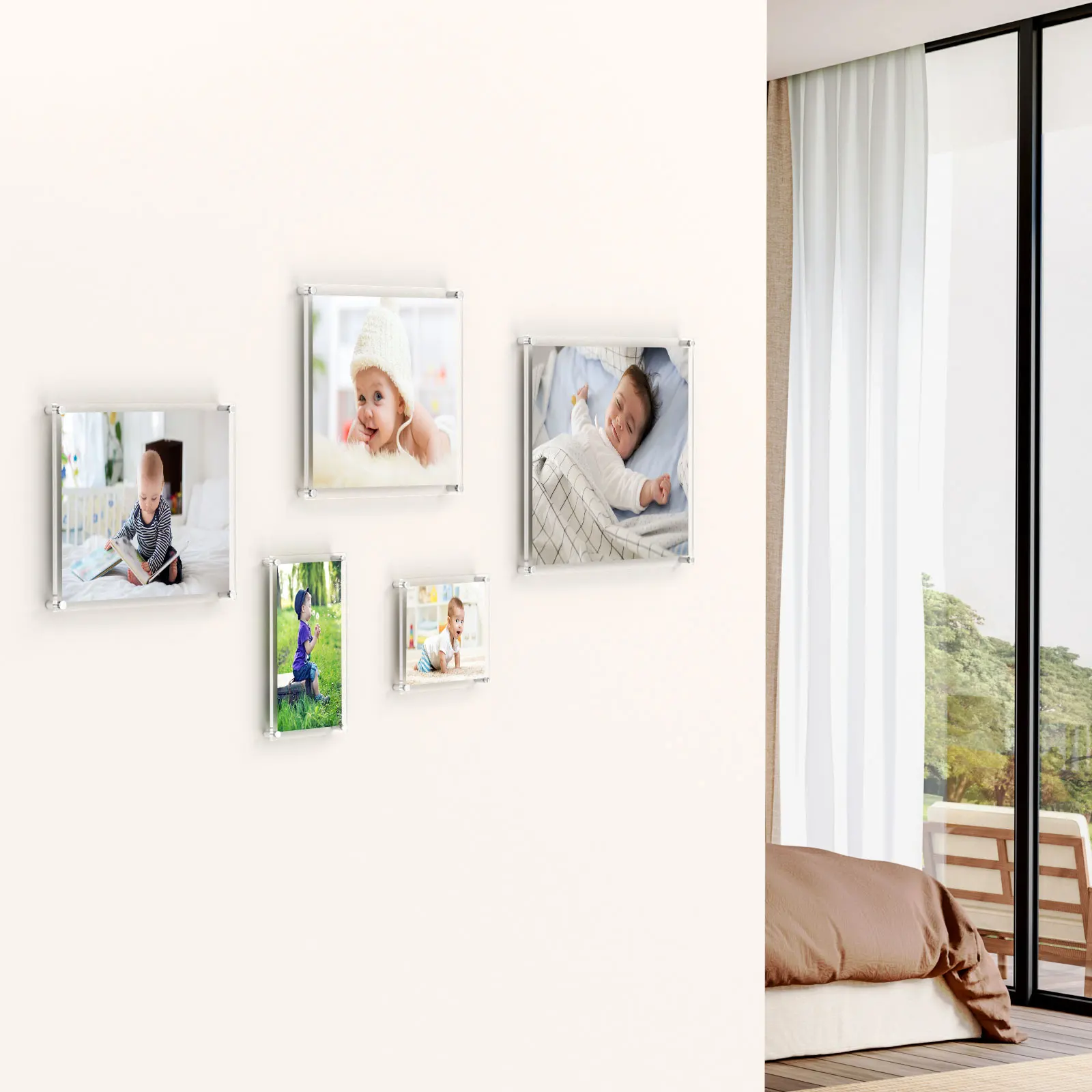 11x14 Clear Acrylic Wall Mount Floating Frameless Picture Frame For