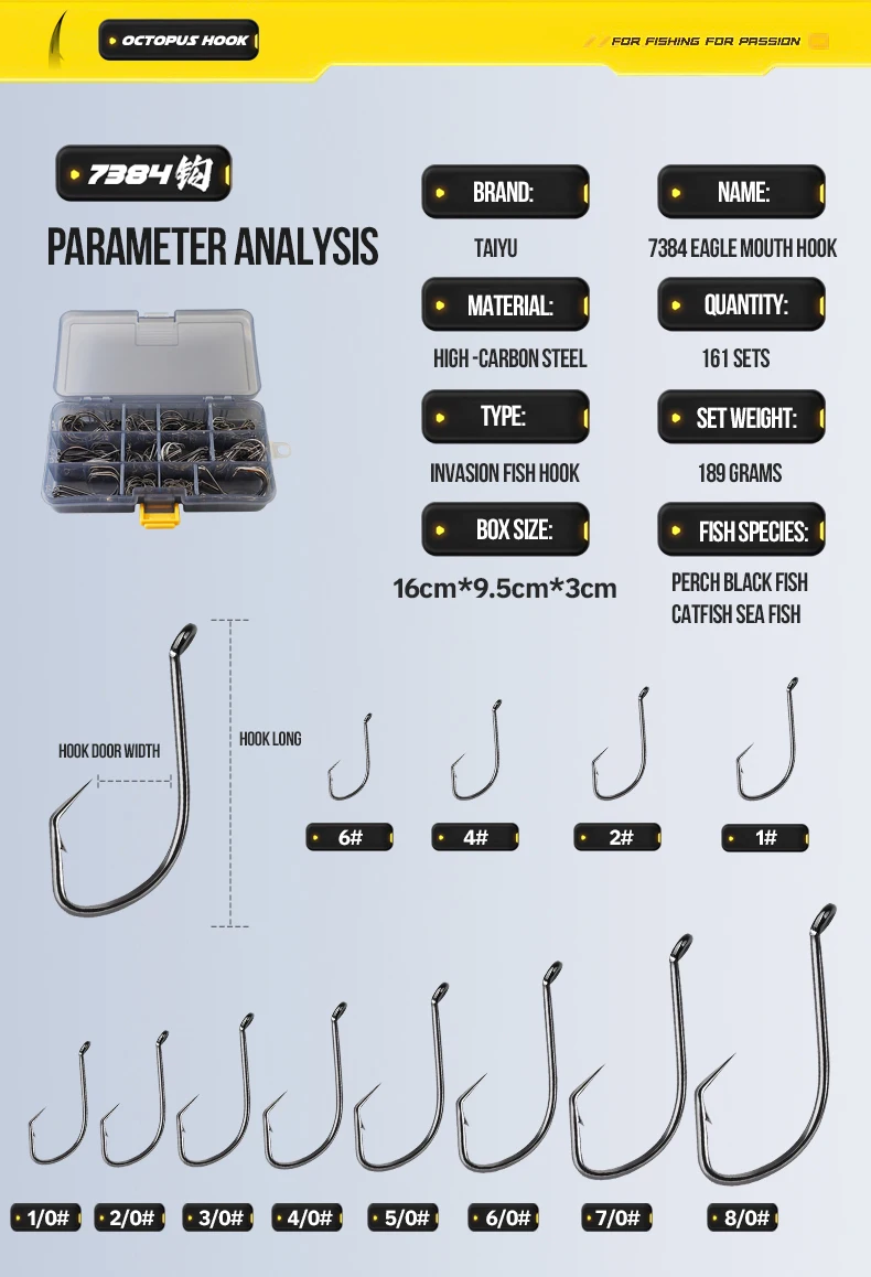 50 Ami Da Pesca Offset Circle Tackleworks - Taglia 4/0 - Neri