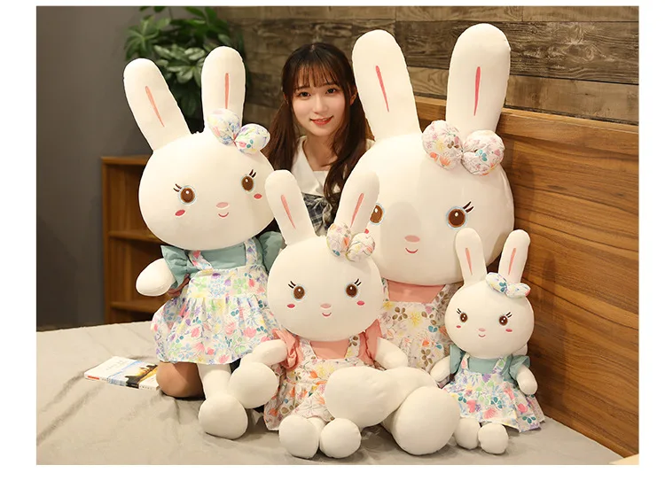 Princess Rabbit Toy Cute White Rabbit Princess Plush Doll with Garden Dress