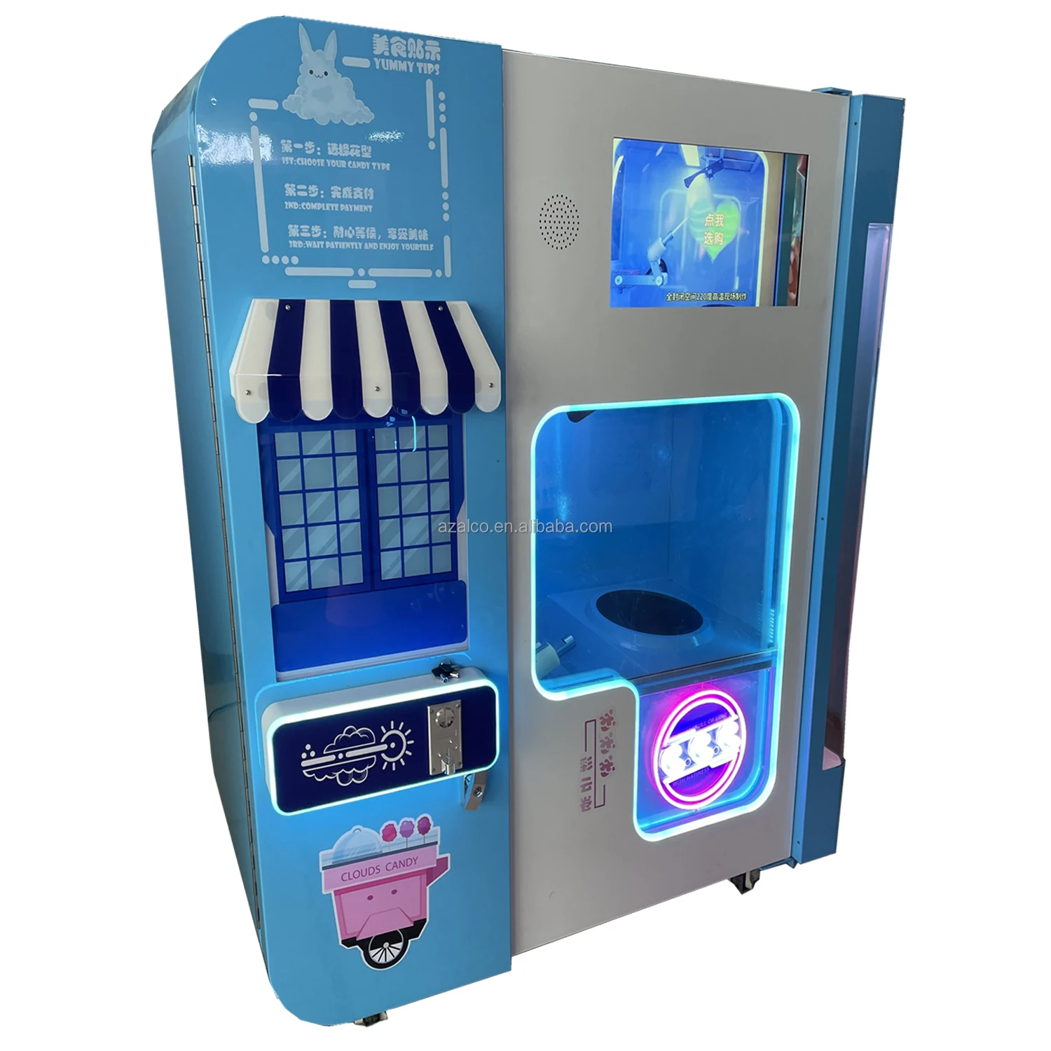 綿菓子製造機　2025年製CANDY FLOSS MACHINE 業務用カスタム自動綿菓子製造機、小規模ビジネス向け砂糖菓子自動販売