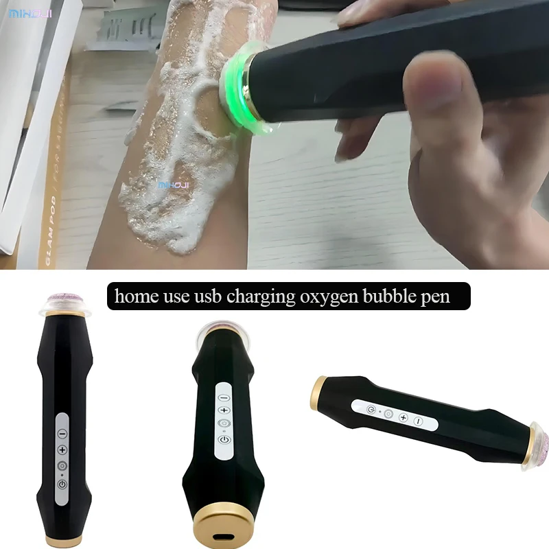 Mini Oxygen Co2 Bubble Pen Oxygenation Capsules Pods Rechargeable Oxygen Bubble Pen Skin Tightening Facial Machine