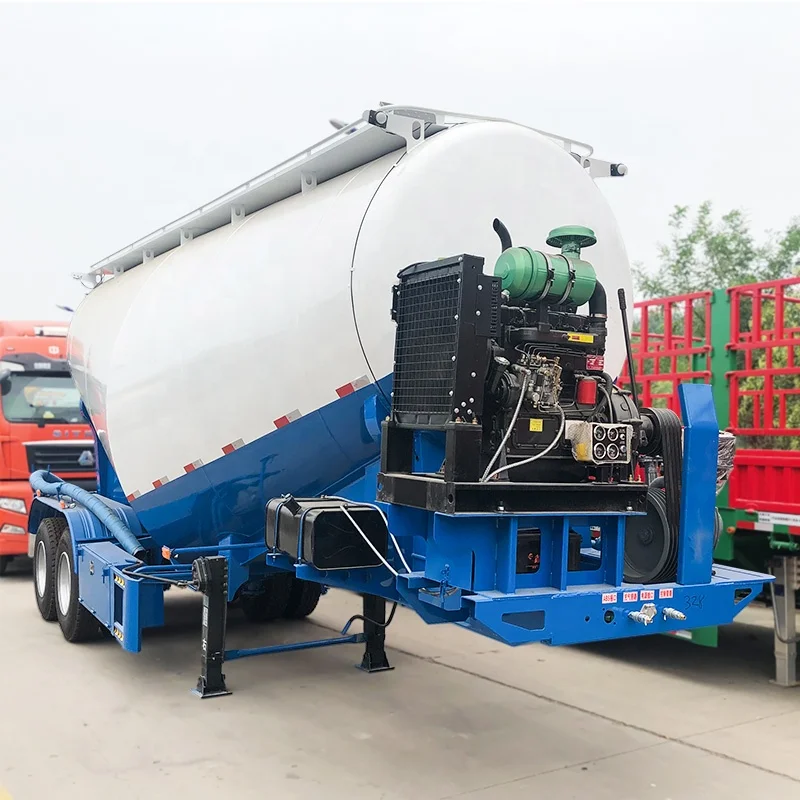 2 Axle 30t Bulk Cement Silo Truck Powder Material Tanker Semi Trailer for Sale Malaysia